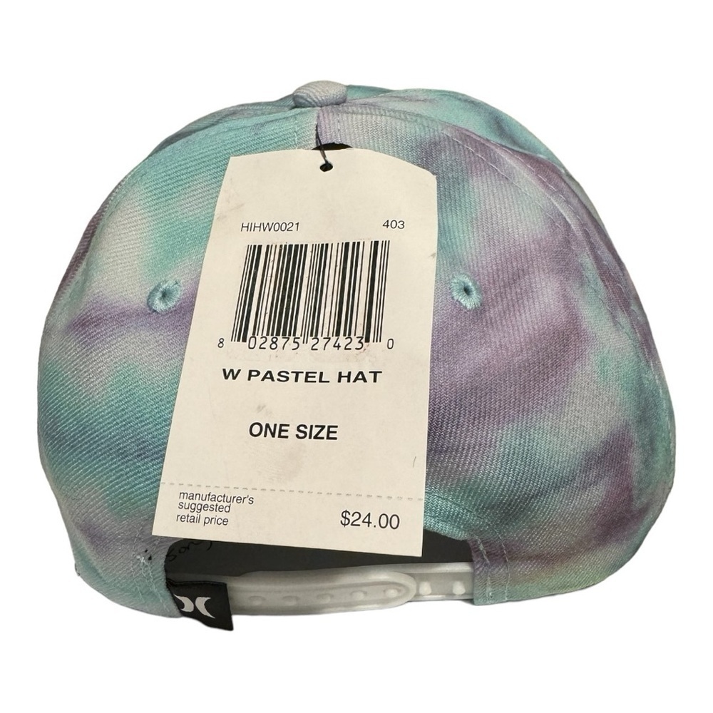NWT Hurley Pastel Tie Dye Baseball Cap, Teal and Purple - Picture 3 of 9